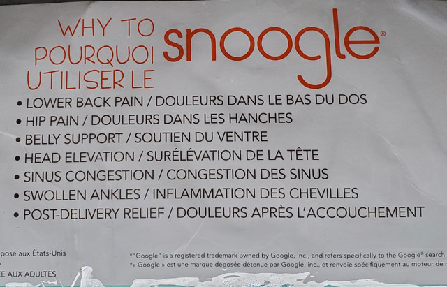 Snoogle Maternity Pillow in Other in Oshawa / Durham Region - Image 3