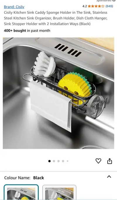 Cisily Kitchen Sink Caddy sponge holder, View more