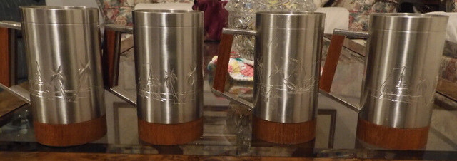 Set of 4 Pewter Mugs in Kitchen & Dining Wares in Burnaby/New Westminster