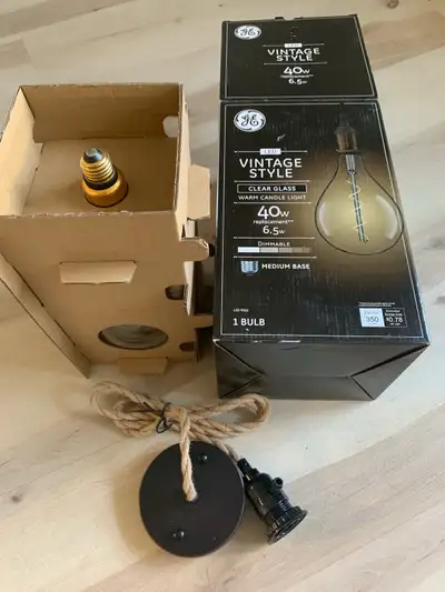 Pendant light with oversized vintage Look Bulb, View more
