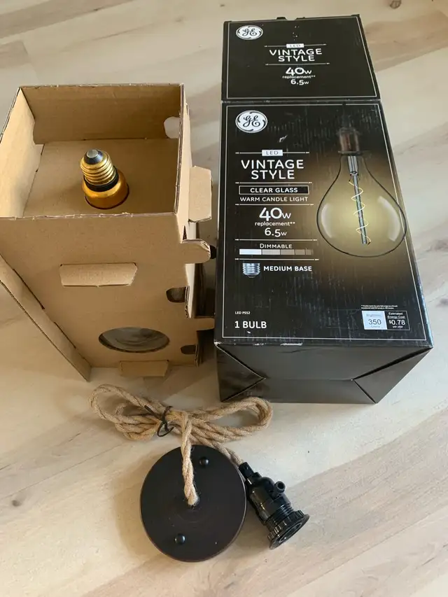 Pendant light with oversized vintage Look Bulb in Indoor Lighting & Fans in Calgary - Image 2