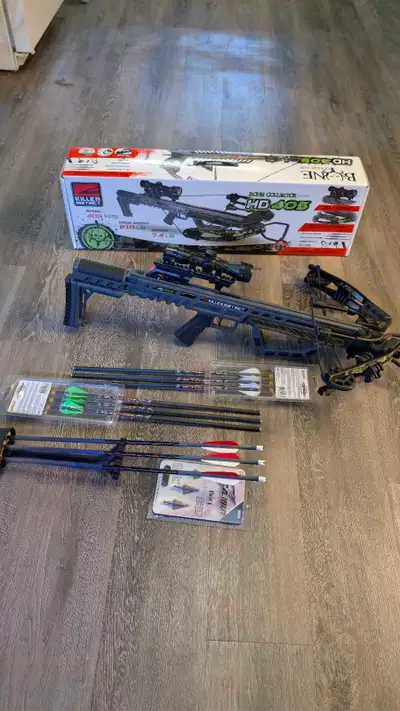 Brand new, never been fired. Includes 6 extra bolts and broad heads. Pick up only