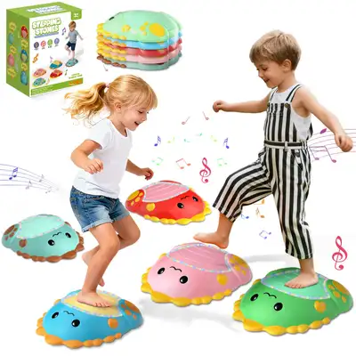 Dinosaur Stepping Stones Toys for Kids: 5pcs Light up & Music , View more