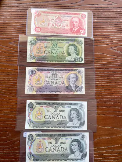 Canadian Currency 1970’s used to uncirculated Face 82, View more