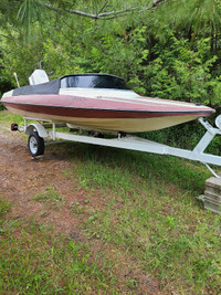 15' speedboat, trailer and 70hp Johnson 2 stroke