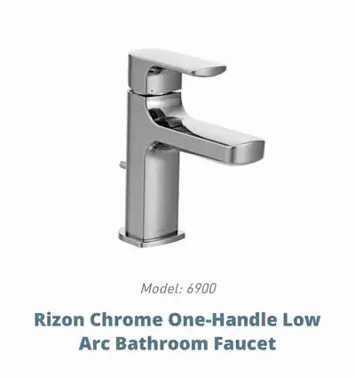 1 handle Chrome finish low arc bathroom faucet (Rizon collection)