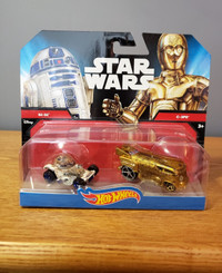 Star Wars Hot Wheels 2 Pack R2-D2 & C-3PO Battle Damaged - NEW
