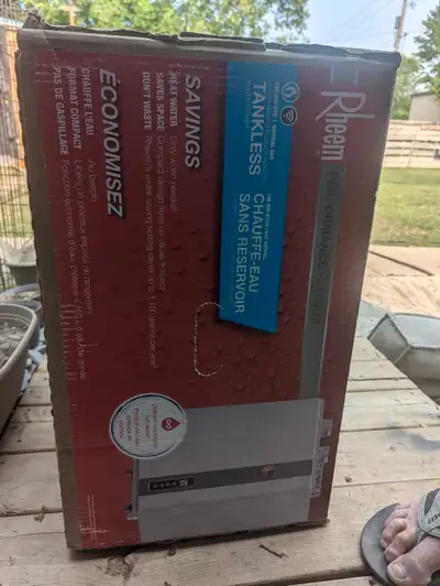 Rhleem FOR SALE: Tankless Hot Water Tank – BRAND NEW! Life threw me a curveball—my husband bailed ¾...