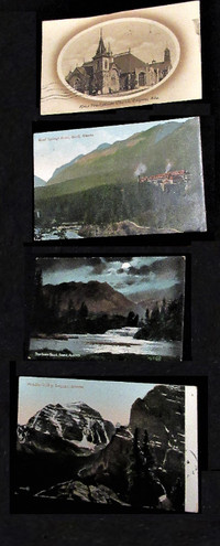 Four Vintage Postcards of Calgary, Banff from Early 1900's