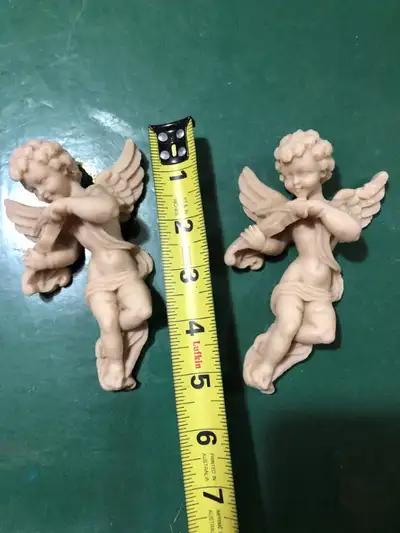 LOOK !! 2 ALABASTER CHERUBS !!  ANGELS !! Antique !! Vintage, View more