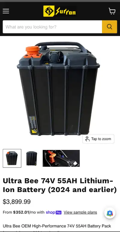 Extra battery for Surron Ultra Bee - like new, hardly used. 74 Volt 55 AH Sold the bike so have no u...