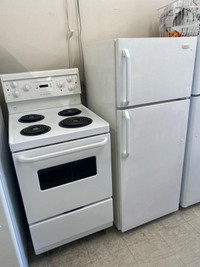 Apartment size Fridge and Stove set.