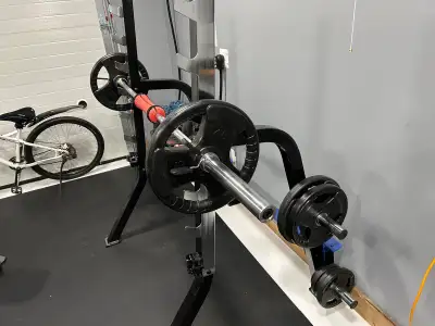 Barbell weights and rack all in excellent condition. 250lbs in weight