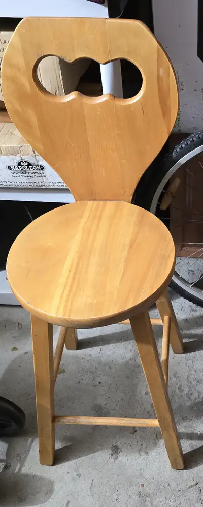 Wooden Bar Stool with Backrest, View more