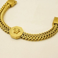 Personalized 18k Gold Plated Stainless Steel CubanCurb head char