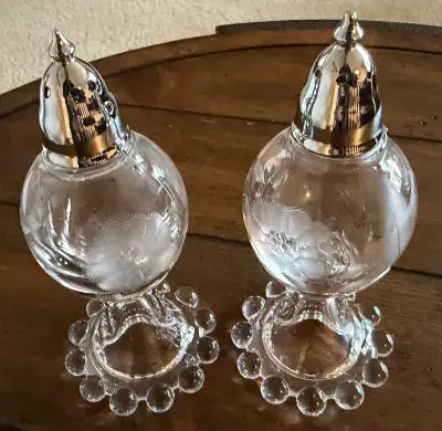 Vintage Hughes “Cornflower” Salt & Pepper Shakers, View more