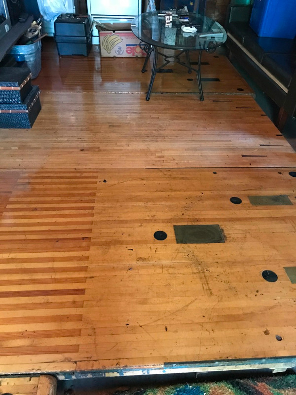 Original Bowling Alley Wood w/ Sought Markings Floors & Walls