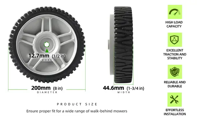 AR-PRO (2-Pack) 8-Inch Drive Wheels for Lawn Mower in Lawnmowers & Leaf Blowers in City of Montréal - Image 3