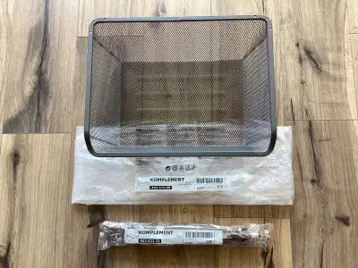 New IKEA Komplement mesh basket and rails. 50 x 35 cm. New. Never used. Sells for $28.25 with tax. A...