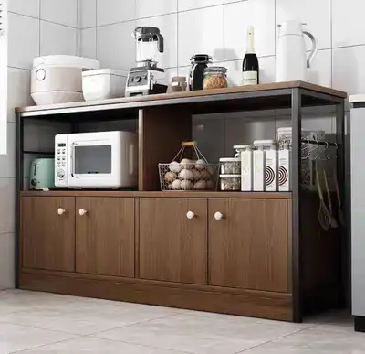 Wood & metal kitchen storage cabinet, View more