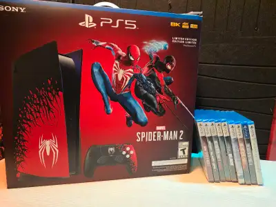 Spiderman 2 PS5 with 9 Brand New Games, View more