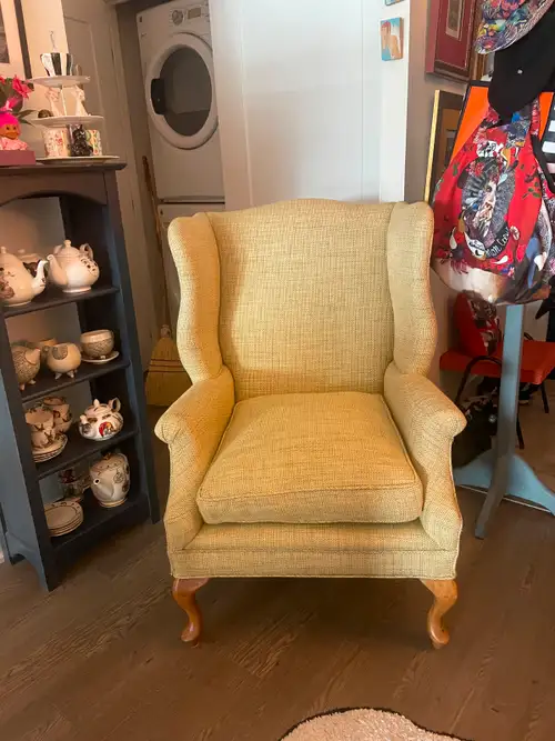Stunning like new Highboy Chair originally from the Henhouse in Halifax. Chair is from a smoke-free...