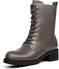 Dream Pairs Black Lace-up Combat Boots Mid-Calf Military Winter