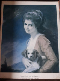 LADY HAMILTON AS "NATURE" ART PRINT IN FRAME BY GEORGE ROMNEY