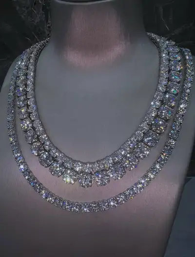 Moissanite Tennis Chain | VVS D Color | 925 Silver, View more