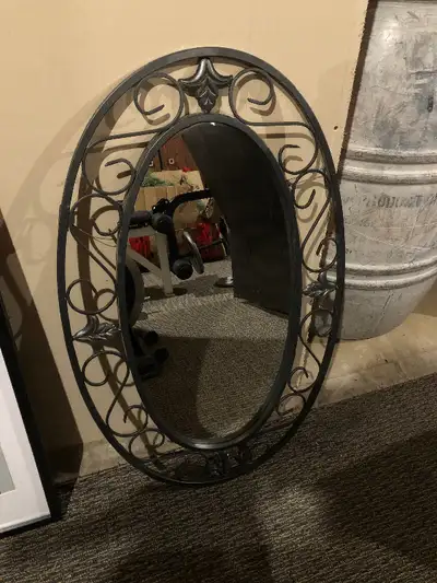 Wrought iron style wall mirror, View more