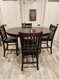 Bar height table and chairs set