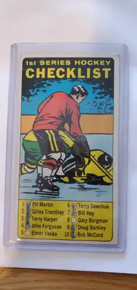 1964-65 Topps Tall Boy Hockey Card #54 1st Checklist (marked)