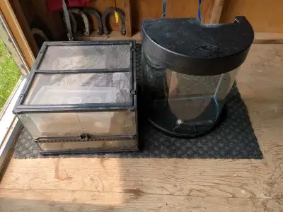 I'm selling a used lizard tank and a used fish tank, perfect for reptile or fish enthusiasts looking...