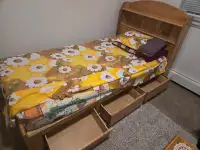 Wooden bed and table