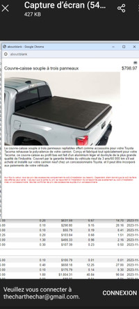 Couvre caisse souple pliable soft foldable tonneau cover