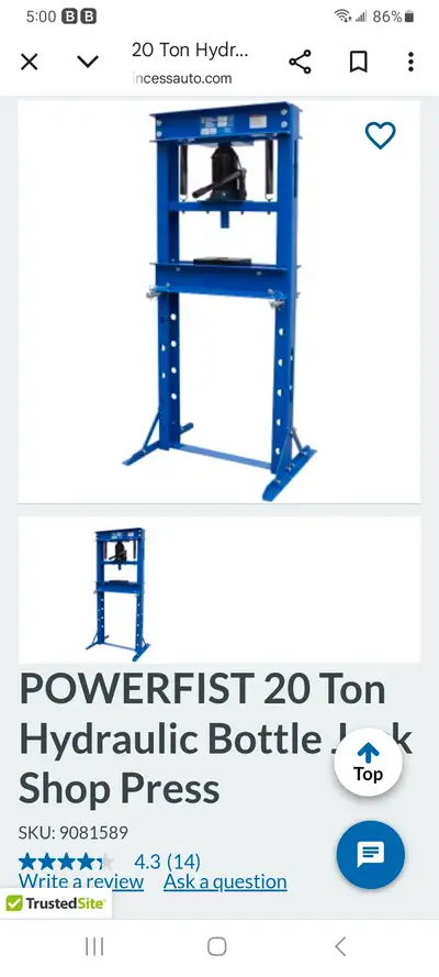 Shop press 20 ton, View more