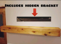 Fireplace beam mantle with mounting bracket