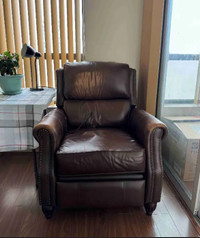 Power Reclining Sofa - Brown Leather Fully operational