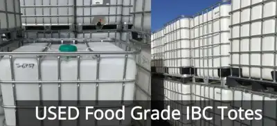 IBC TOTES THAT HAVE FOOD ITEM LABELS FOR DRINKING H20 LEFT ON, View more