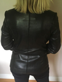 Ladies Lined Leather Jacket, Black, Size Small