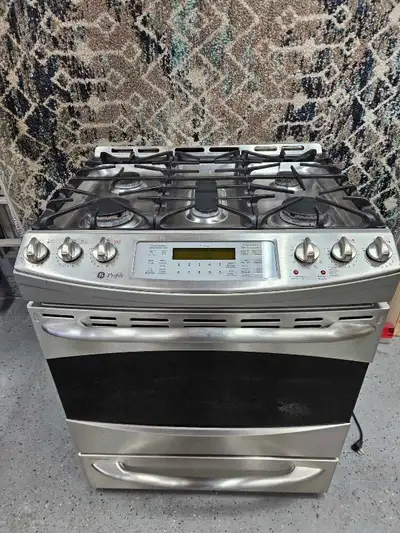 GE Profile Gas slide in range, View more