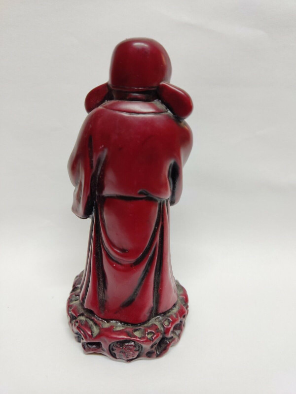 Resin Chinese Figurine Fuk Red God Vintage Wise Man Asian Statue dans Art et objets de collection  à Longueuil/Rive Sud - Image 3