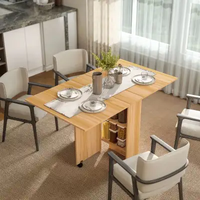 Foldable 55" Dining Table, drop Leaf Table , View more