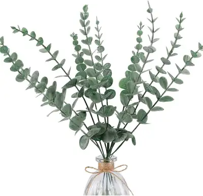 12pcs 15" Tall Artificial Eucalyptus Stems Faux Eucalyptus, View more