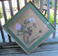FLORAL PRINT (MATTED) - BAMBOO STYLE FRAME