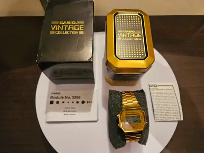 Casio Vintage Collection Digital Bracelet Watch gold, View more