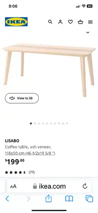 Like NEW IKEA Lisabo Coffee Table