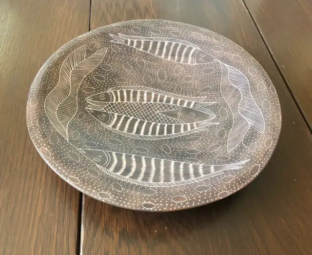 Heavy Stone Fish Africa Art Plate Dish Shallow Bowl Decor  in Arts & Collectibles in Calgary - Image 2