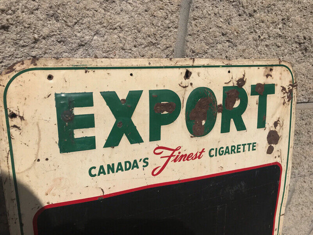 VINTAGE 1957 STMS EXPORT A CIGARETTE CHALKBOARD SIGN in Arts & Collectibles in Mississauga / Peel Region - Image 3