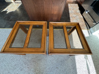 Wood & Glass Side Tables - Living room